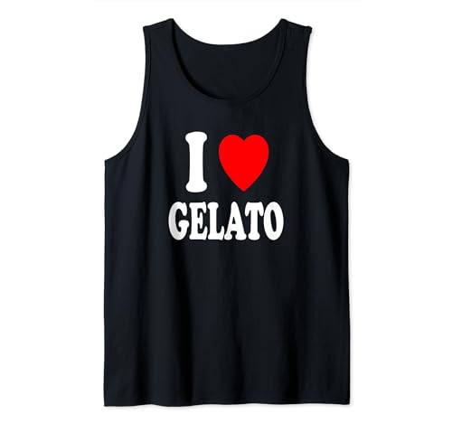 I Heart (Love) Gelato Helado Italiano Congelado Postre Camiseta sin Mangas