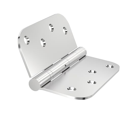 Bartuda Hinges, 3 Pack Door Hinges Stainless Steel Hinges 4 Inch Heavy Duty Hinge Ball Bearing Door Hinge With Rounded 5/8-Inch Radius Corners Thickness 3Mm Hinges Heavy Duty Exterior Door Hinges thumb #8