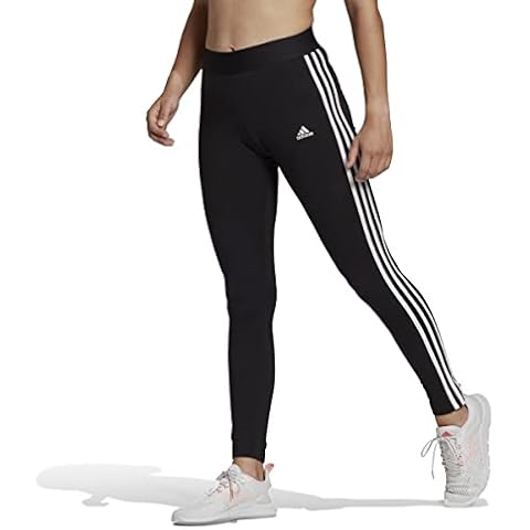 adidas Women's Black/White 3 Stripes Leggings Cover
