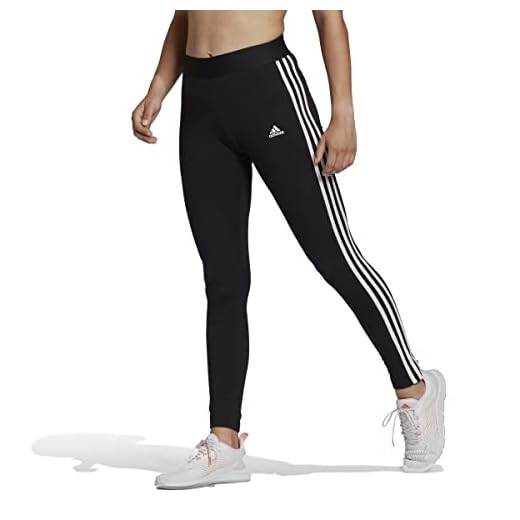 adidas Femme 3 Stripes Leggings, Black/White, XS