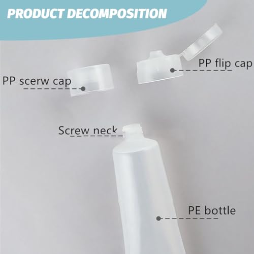 BDEPSTR Leere Tuben zum Befüllen,6 Stück Reiseflaschen zum Befüllen,Reiseset zum Befüllens,Reiseflaschen Set,für Shampoo, Spülung und Lotionen(15/20/25ml)