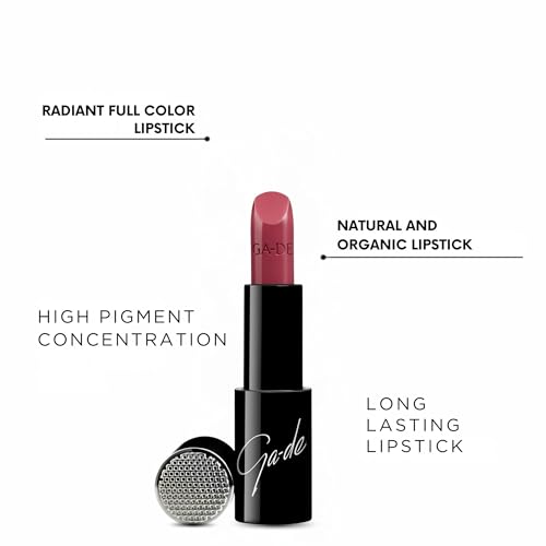 Image of GA-DE Selfie Full Color Lipstick, 860 - Long Lasting High Pigment Lipstick with Argan Oil - Creamy Radiant Shine and Hydrating Benefits - 0.14 oz