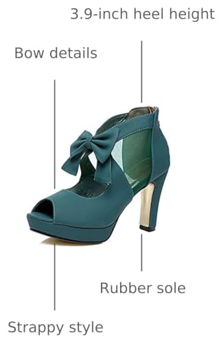 Image of GATUXUS Open Toe Women Platform High Heel Shoes Bows Strappy Sandals