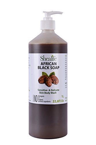African Black Soap Liquid, 1 Litre, With Shea Butter, & Coconut Oil. No, SLS, Detergents & Parabens, 1000ml