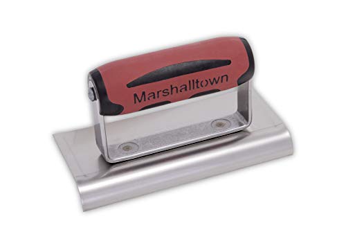 Truelle de bordure Marshalltown avec extrémités courbes, R 13mm, L 16mm avec manche DuraSoft en acier inoxydable, dimensions de la truelle : 152x76 mm Cover