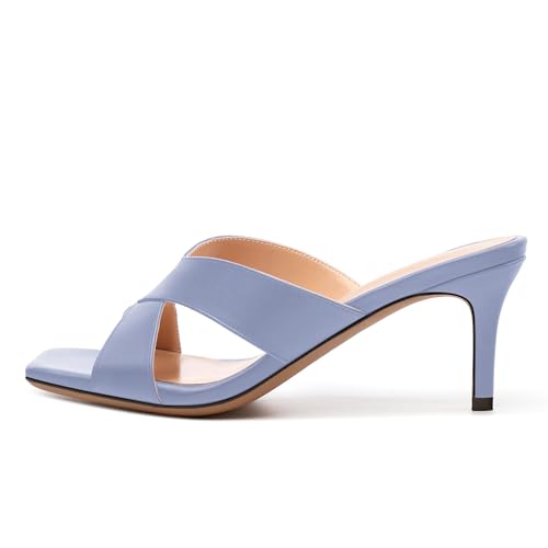 Womens Sandals Square Toe Kitten Heels Fashion Solid Matte Sandal 2.55 inch2