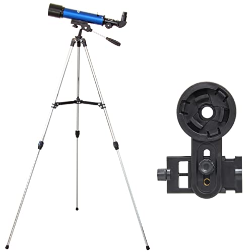 池田レンズ工業 天体望遠鏡 レグルス50 スマホ撮影セット 天体ガイドブック付き 屈折式 口径50mm 焦点距離420mm ブルー