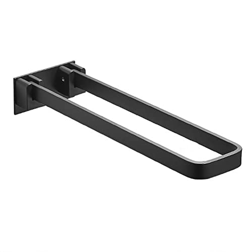Rails de serviette de salle de bain pliant noir 55x98x325mm LWX