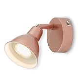 Muy versátil:La moderna lámpara LED se puede utilizar como foco de pared y techo, está fabricada de metal color cobre y con su diseño vintage retro es un verdadero punto de atracción para cualquier salón o dormitorio, pasillo o escalera.