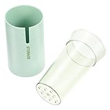 Homoyoyo Doppellagiger Kunststoff Essstäbchenbehälter mit Wasserablauf Küchenbesteckhalter für Löffel und Gabel Platzsparender Abtropfbehälter für Arbeitsfläche