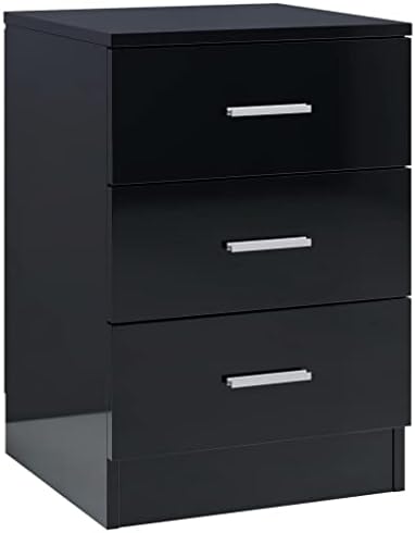 vidaXL 2x Bedside Cabinet Home Interior Furniture Living Room Hallway Bedroom Nightstand Telephone Stand Side Table High Gloss White Engineered Wood