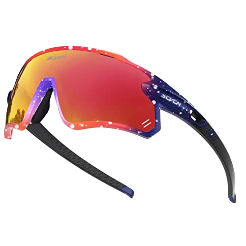 SCVCN Polarizadas Gafas de Ciclismo con 3 Lentes Intercambiables Hombres Mujeres Bicicletas Correr Voleibol Tenis Conducir Pesca Softbol Montañismo Golf Senderismo Alto Contraste HD 44