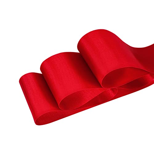 image for LIUYAXI Solid Color Double Faced Red Satin Ribbon 3