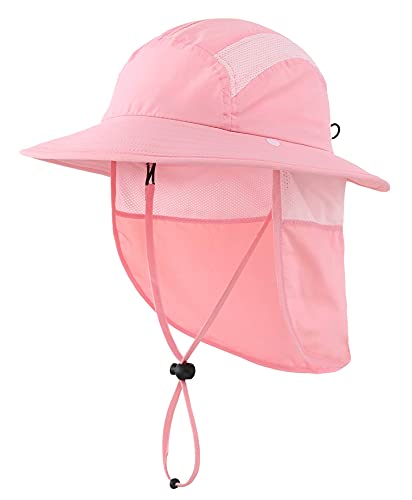 Image of Home Prefer UPF 50+ Boys Sun Hat with Neck Flap Wide Brim Summer Beach Bucket Hat for Boys Girls Toddler Kids Safari Hat