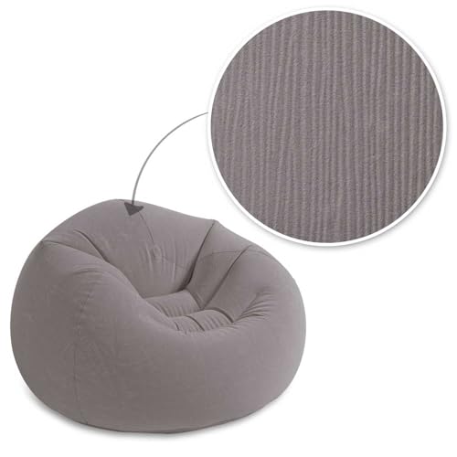 Intex 68579NP – Aufblasbarer Sitzsack, Vinyl, Grau, 114 x 114 x 71 cm