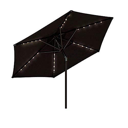 Parasol de marché portable solaire rond avec LED autonomes pour jardin et plage