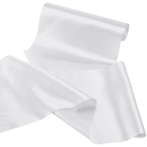LEEQE Wide White Satin Ribbon 14 Inch x 25Yards Large