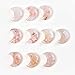 JIC Gem 10PC Crescent Moon Shaped Sakura Agate Quartz Crystal Set Flower Agate Pocket Stone,Bulk Carved Crystals Set Jewelry Making Home Decor Gifts