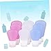 HAKIDZEL Blue Silicone Travel Bottles Set Leakproof Refillable Squeeze Containers for Shampoo Toiletries Portable Tsa-approved Accessories for Women Men