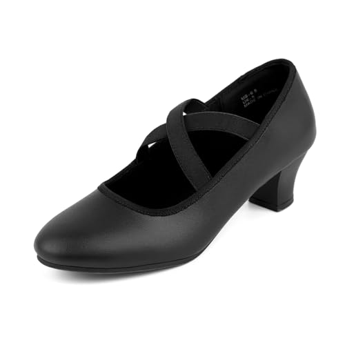Character Shoes for Women Dance Shoes with Elastic Strap for Ballroom,Salsa,Tango