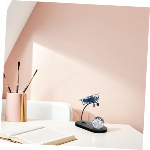 Avión retro de hierro Alipis azul para decoración vintage de escritorio y estanterías 8