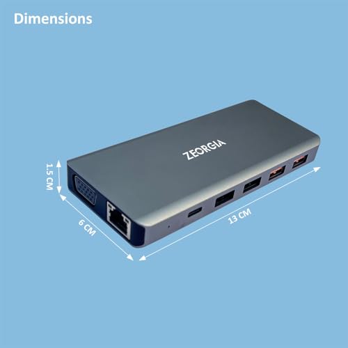 Image of ZEORGIA USB-C Docking Station with Wireless Charging Pad, 4K HDMI, VGA, Gigabit Ethernet, 100W PD, USB 3.0, Audio, SD /TF | Universal Dock for Laptop & Tablet (ZEORG 13 in 1)