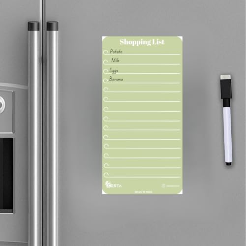 Image of Zesta Magnetic White Board /to Do List Weekly Planner for Fridge /Reusable Magnetic Board for Fridge /Magnetic Board for Wall with Marker and Dry Eraser (Pastel Green)
