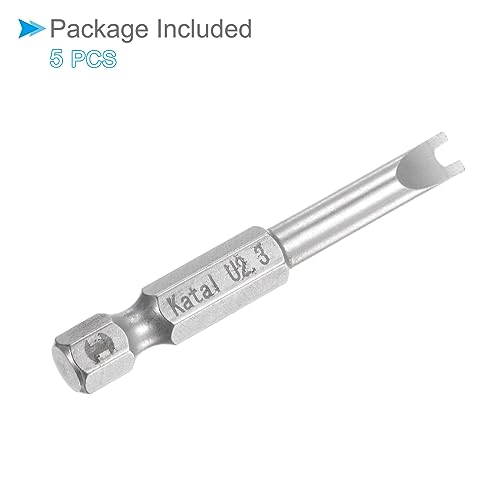 Puntas de destornillador en forma de U de acero S2 con vástago hexagonal magnético de 5 cm 5