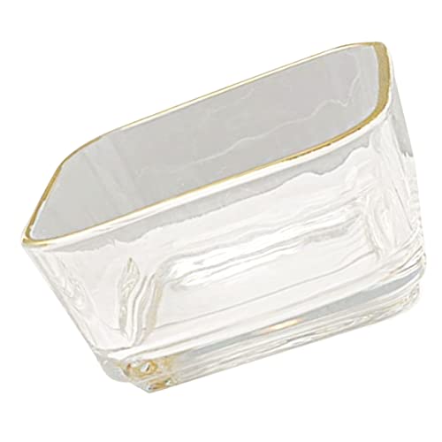 HOMSFOU Glass Paper Clip Holder Organizer Edge Stylish Desk Bowl for Paper Clips and Glass Material for Office Home Use
