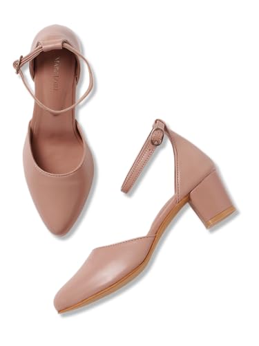 Image of Marc Loire Women's Pointed Toe Block Heel Fashion Sandals with Buckled Ankle Strap