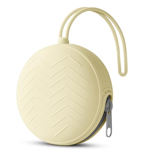 Aolso Boîte à Tétine en Silicone Pour Bébé, Rangement Pour Tétine, sac Tétine sans BPA, Boîte de Rangement Tétine Portable, Boîte Tétine étanche, Filles et Garçons (Blanc)