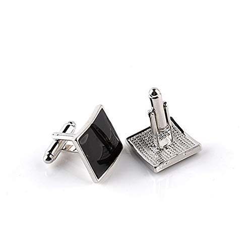 Mancuernillas cuadradas negras para hombre miniatura 5