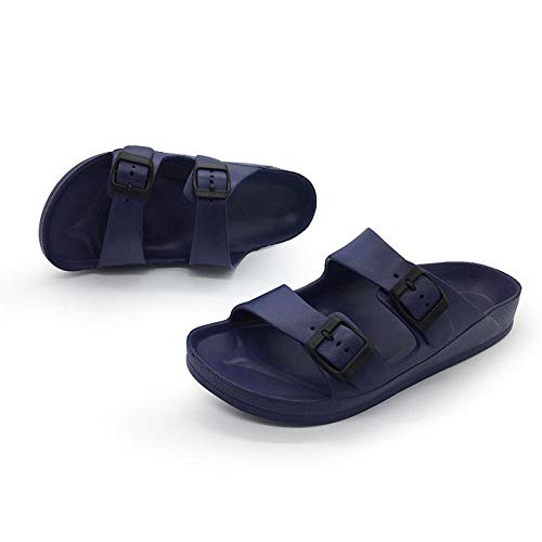 Image of Luffymomo Women's Eva Double Buckle Slides Soft Footbed Sandals | Adjustable Slip on Sandals, Comfortable