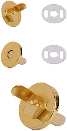 Trimming Shop 2 x 18mm Silver Magnetic Snap Fastener for Purses, Bags, Crafts Sewing, and Clothing Repair, Clasp with Male and Female Parts - Press Stud Closure with 2 Metal Backing Washers