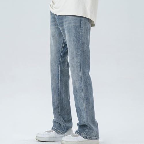 Mens Flare Boot Cut Stretch Jeans Teen Boys Mid Rise Vintage Washed Straight Leg Jeans Relaxed Flared Denim Pants3