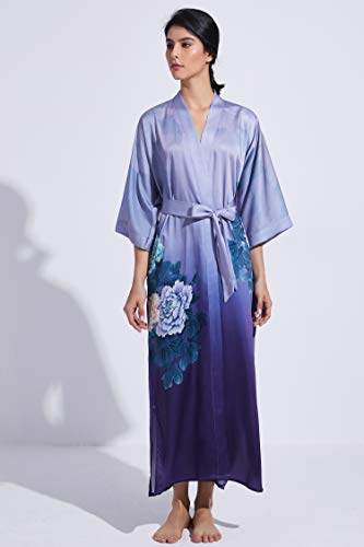 Image of PRODESIGN Kimono Robe for Women - Long Satin Sleepwear Silky Kimono Cover-Up Nightgown Japanese Bathrobe Loungewear Blouse