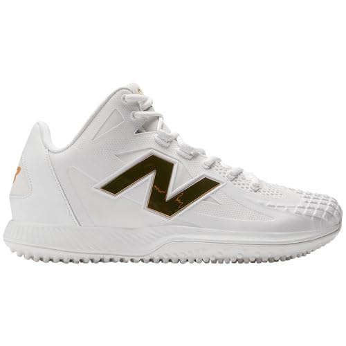 New Balance Men's Ohtani 1 Baseball Turf Shoes White/Gold Medium 102