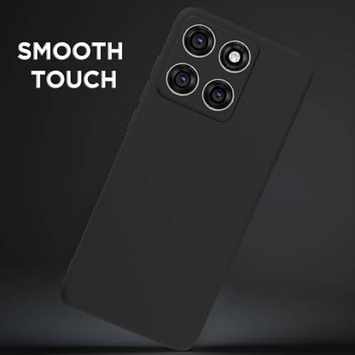 Image of Outlouders Back Cover for Motorola Moto Edge 60 Pro 5G | Camera Protection | Durable Soft Matte Silicone Bumper Case (Black)
