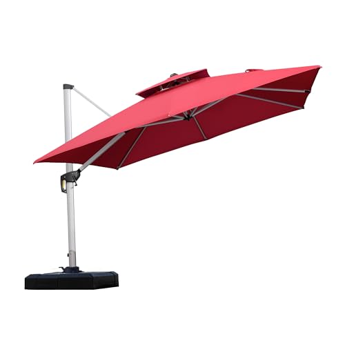 Purple Leaf 10x10 Square Double Top Umbrella