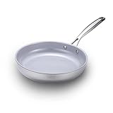 QX LIVING Ceramic Try-Ply Stainless Steel Frying Pan, 10 Inch Diameter, Stick Resistant, TFAS Free, All Stove Types (Ceramic Frying Pan)