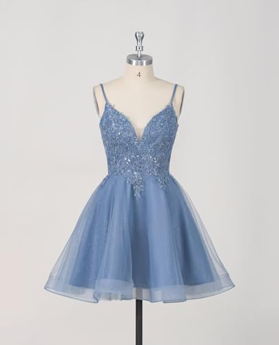 Homecoming Dresses 2025 Short Sparkly Lace HOCO Prom Dress for Teens Flowy Tulle A-Line Princess DAMA Dresses3