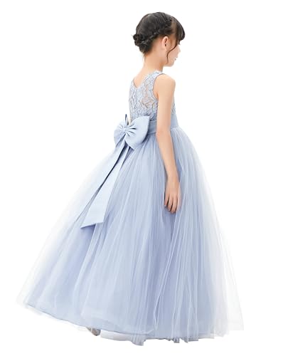 Illusion Lace Flower Girl Dresses for Pageant Occasions Junior Bridesmaid 3312
