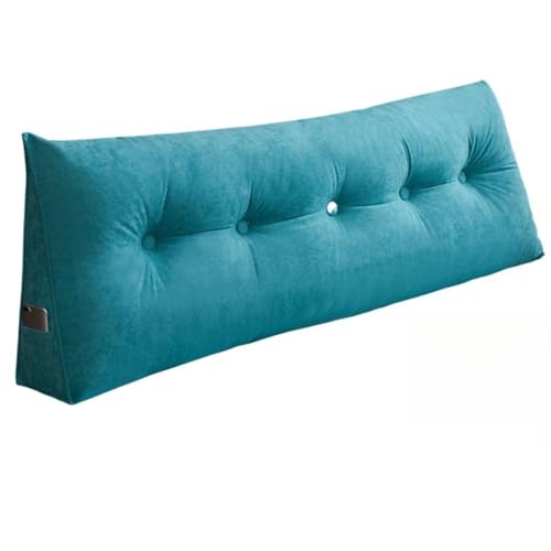 Hrzisda くさび形の紐付き枕飾りが付いたコットンとリネンの混紡ヘッドボード、標準サイズのヘッドボード サポート、電動ポジショニング、寮やリビングルーム用の多目的クッション、取り外して洗えるカバーが付いたデイベッド。 (長さ200cm×厚さ20cm×高