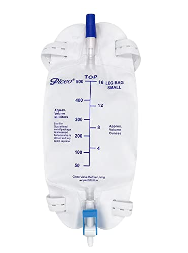 Easy-Tap Leg Bag Urinary Drainage Bag, 1000ml, Anti-Reflux Valve, Cloth Straps, Easy Flip Drain (Pack of 3) (500ml)