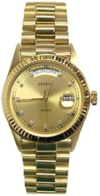 Amazon Com Geneve 18k Gold Men S Presidential Watch Diamond Markers Clothing Shoes Jewelry