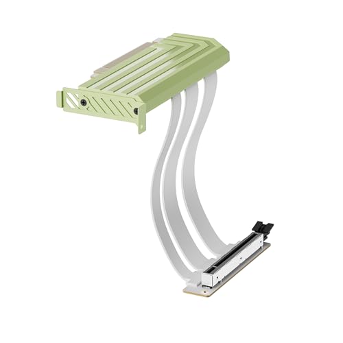 Image of Hyte PCIe 5.0 Hyper Riser - PCI Express Gen 5.0 Luxury Vertical Riser Cable with Reinforced Metal Slot for Vertically Mounted GPU - Matcha Milk (Green)