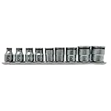 Koken USA Special 3/8 Sq. Dr. Nut-Grip, SAE, Socket rail set Length 200mm 9 pieces -1/4