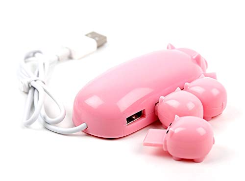Portable Cute Mom Pig USB Hub 2.0 High Speed Extension with 3 piglet decoration lids, Toooo cute, Best Gift Choice
