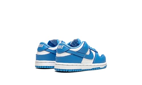 Toddler Nike Dunk Low in White & University Blue3