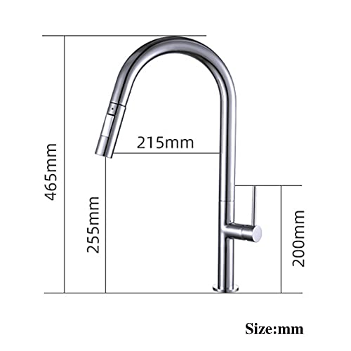 Robinet de cuisine rétractable tactile argenté monocommande pour évier - 7